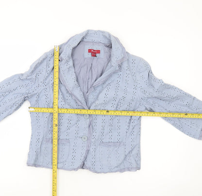 Monsoon Women’s Blue Cotton Blazer Jacket Size 14 UK