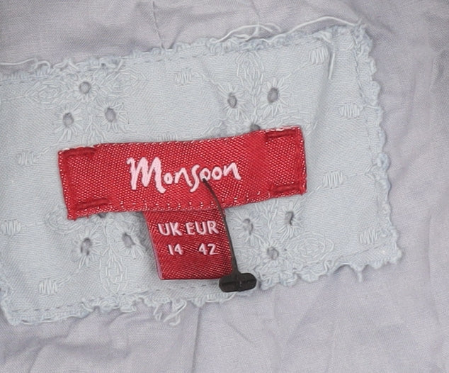 Monsoon Women’s Blue Cotton Blazer Jacket Size 14 UK