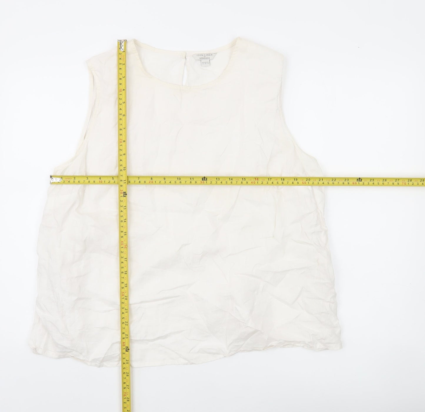 Womens UK Size 22 Monsoon Ivory Basic Blouse