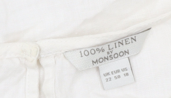 Womens UK Size 22 Monsoon Ivory Basic Blouse