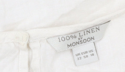Womens UK Size 22 Monsoon Ivory Basic Blouse