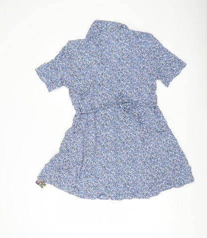 Urban Renewal Women’s Blue Floral Shirt Dress M Knee Length Viscose
