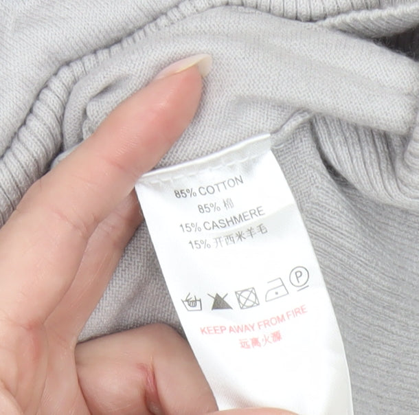 Reiss Mens Grey Cotton Cashmere Cardigan Size M Shawl Neck