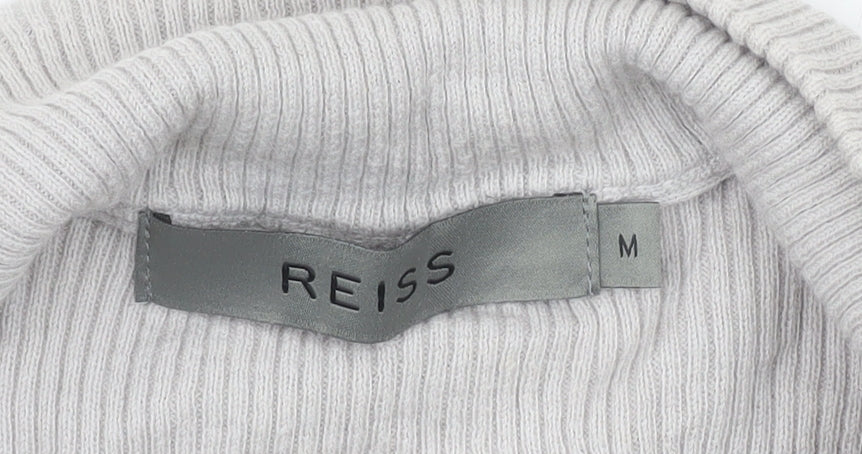 Reiss Mens Grey Cotton Cashmere Cardigan Size M Shawl Neck
