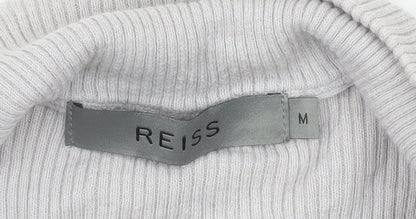 Reiss Mens Grey Cotton Cashmere Cardigan Size M Shawl Neck