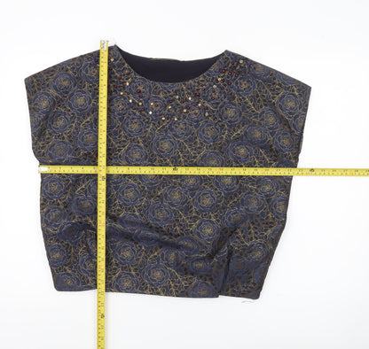 Womens UK Size 10 Zara Basic Blue Basic Blouse