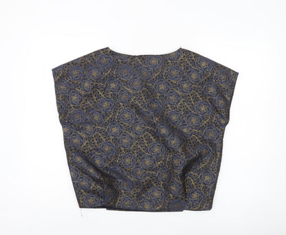 Womens UK Size 10 Zara Basic Blue Basic Blouse