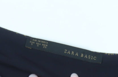 Womens UK Size 10 Zara Basic Blue Basic Blouse