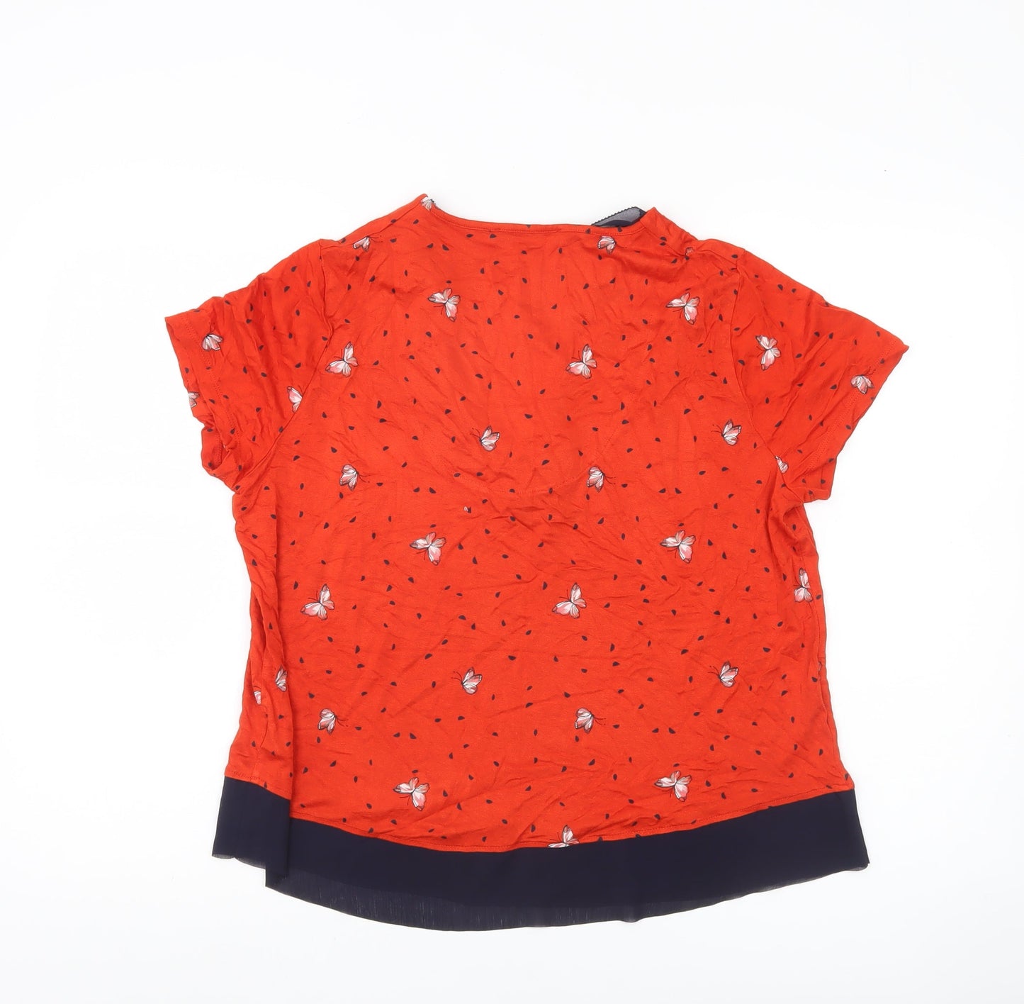 Womens UK Size 14 Marks and Spencer Orange Tunic Blouse