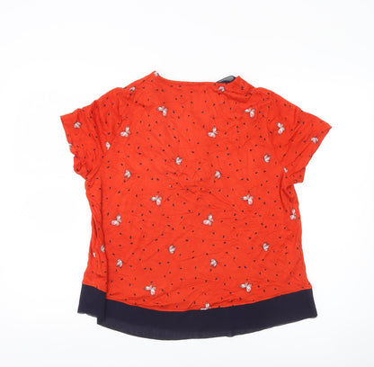 Womens UK Size 14 Marks and Spencer Orange Tunic Blouse