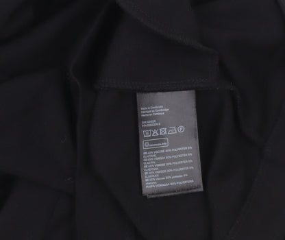 H&M Women Black XS Shift Dress Long Sleeve Round Neck