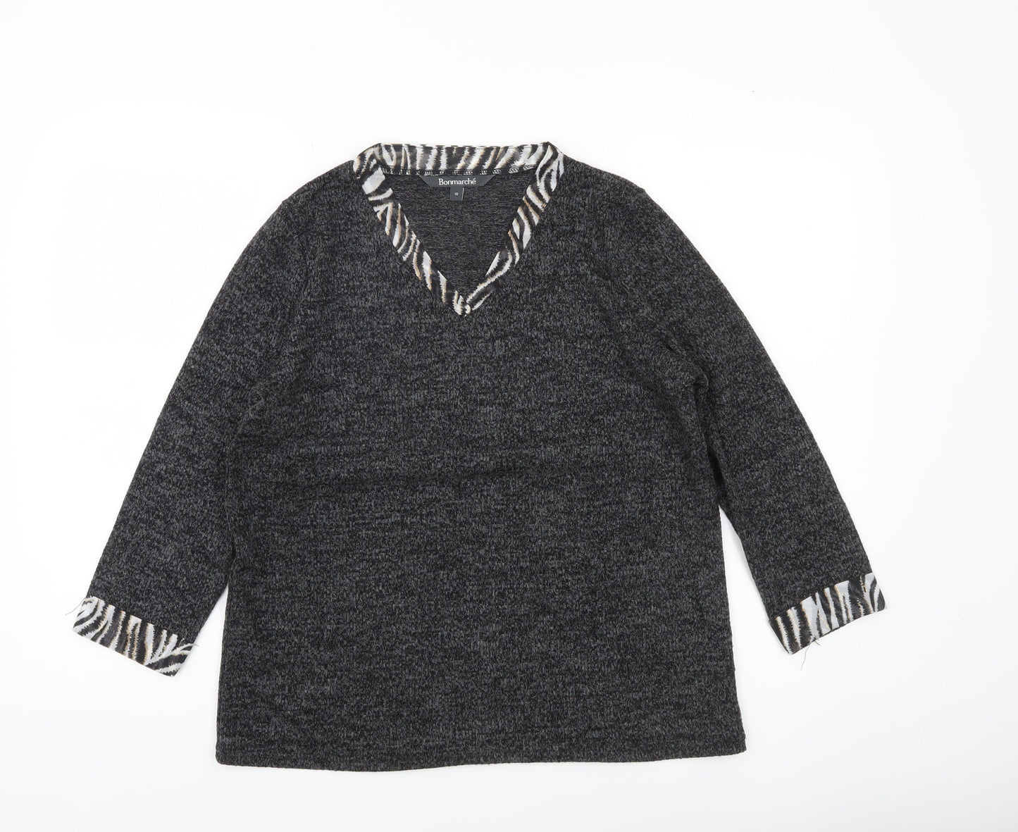 Womens UK Size 10 Bonmarché Grey Pullover Jumper