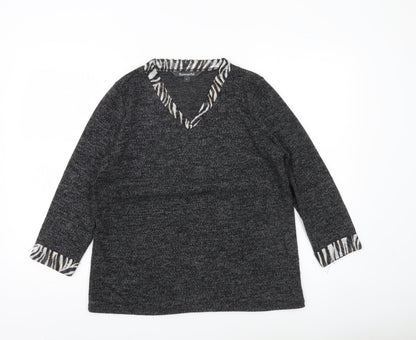 Womens UK Size 10 Bonmarché Grey Pullover Jumper