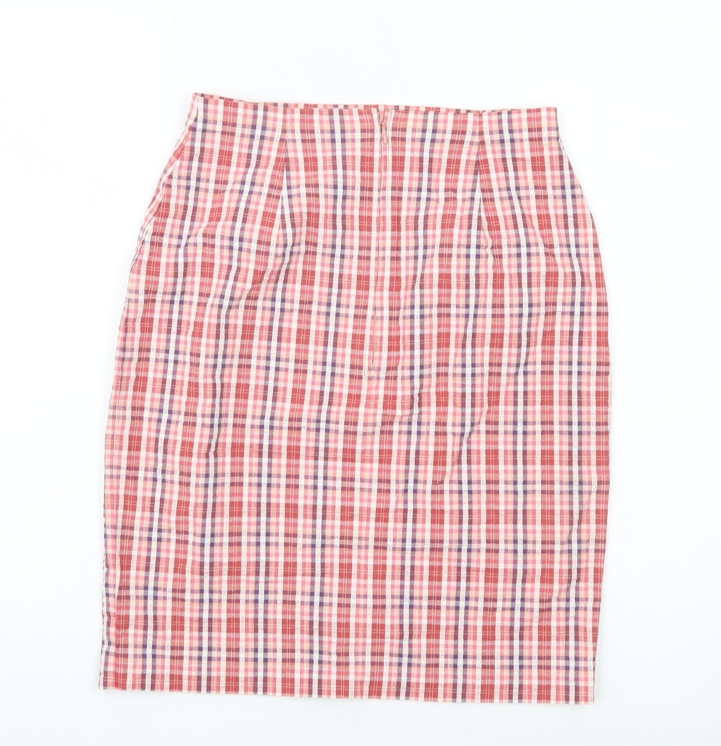 Marks and Spencer Women’s Pink Check Pencil Skirt Size 10 Knee Length