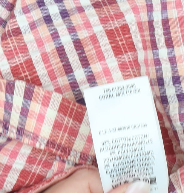 Marks and Spencer Women’s Pink Check Pencil Skirt Size 10 Knee Length