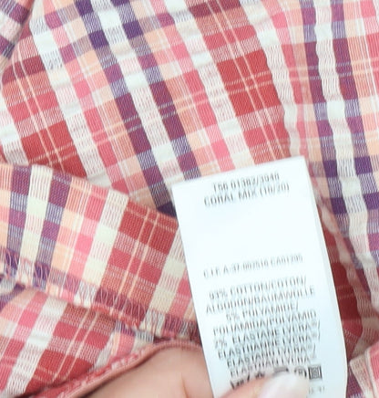 Marks and Spencer Women’s Pink Check Pencil Skirt Size 10 Knee Length