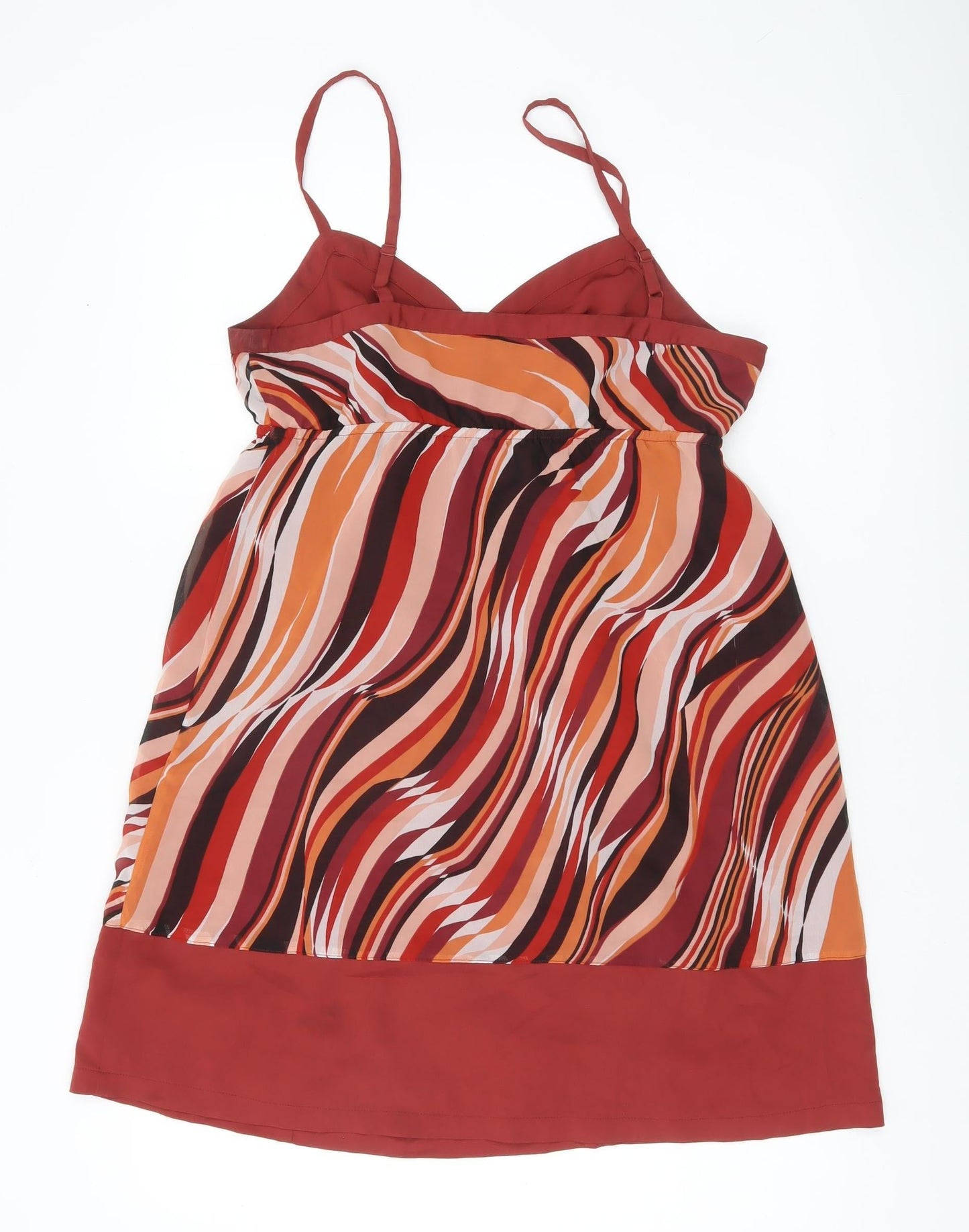 Elle Women’s Red Multicoloured A-Line Knee Length Skirt M