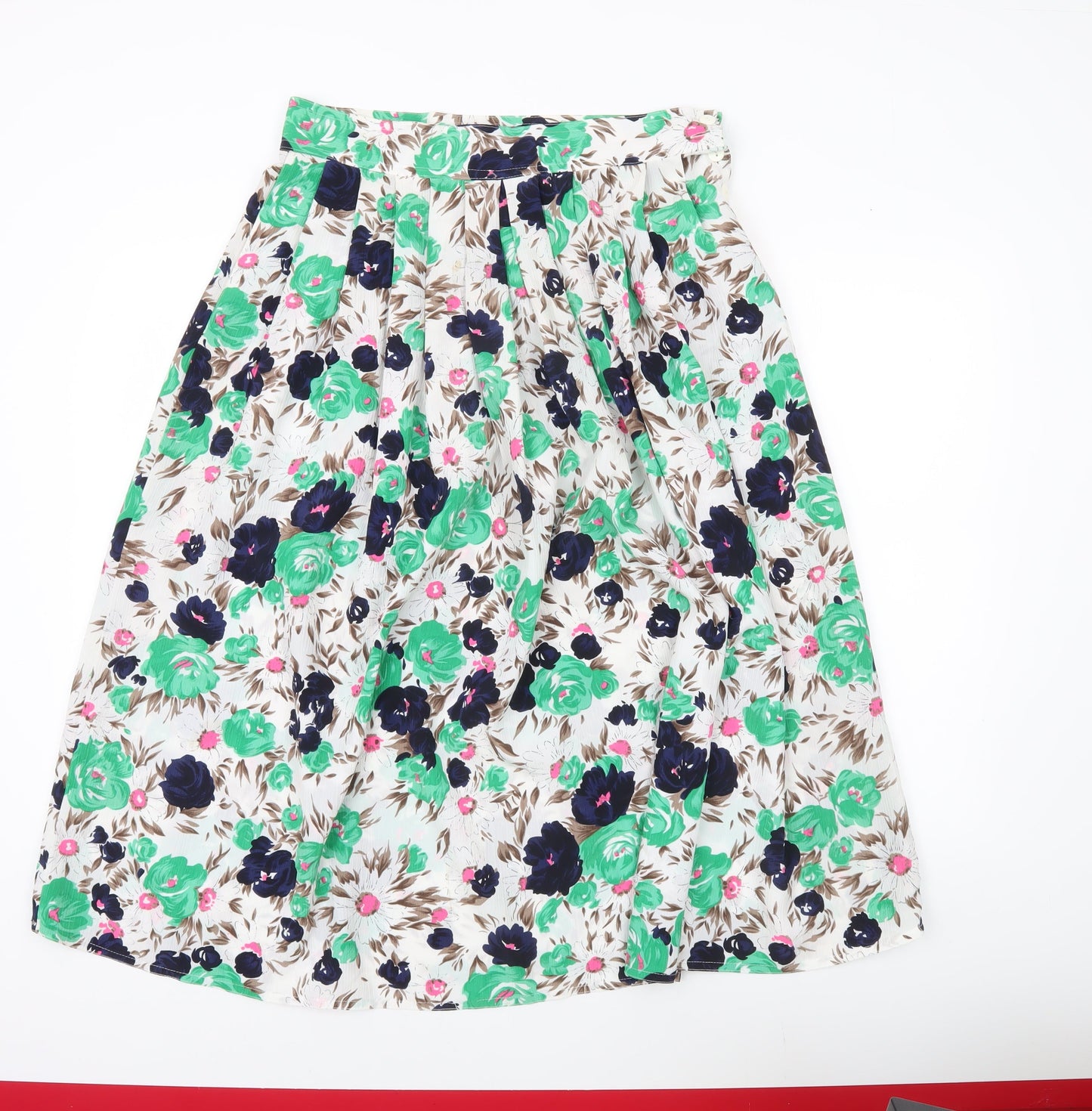 Jacques Vert Women’s Multicoloured Floral Pleated A-Line Midi Skirt Size 16