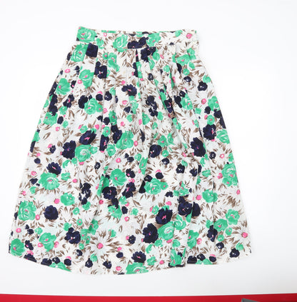 Jacques Vert Women’s Multicoloured Floral Pleated A-Line Midi Skirt Size 16