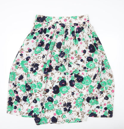 Jacques Vert Women’s Multicoloured Floral Pleated A-Line Midi Skirt Size 16