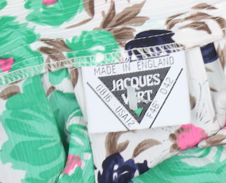 Jacques Vert Women’s Multicoloured Floral Pleated A-Line Midi Skirt Size 16