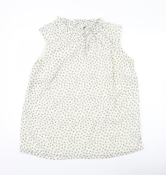 Capsule Womens White Floral Sleeveless Tunic Blouse Size 18
