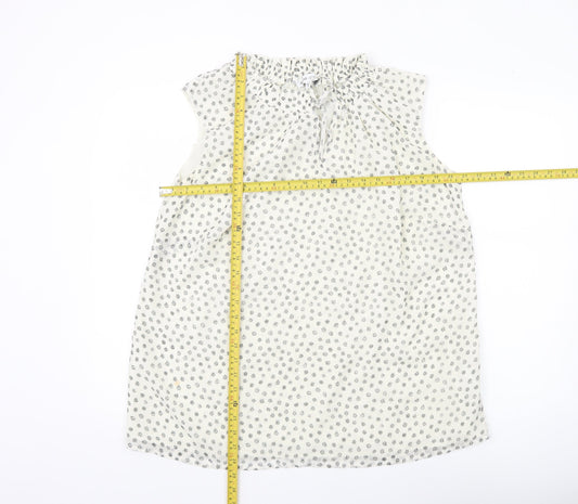 Capsule Womens White Floral Sleeveless Tunic Blouse Size 18