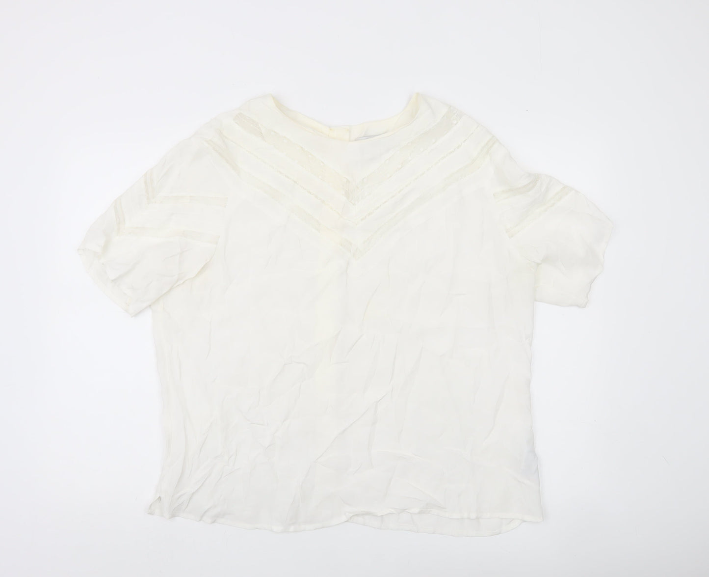 Womens UK Size 16 NEXT Ivory Basic Blouse