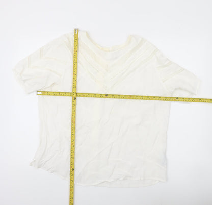 Womens UK Size 16 NEXT Ivory Basic Blouse