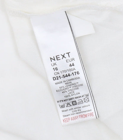 Womens UK Size 16 NEXT Ivory Basic Blouse