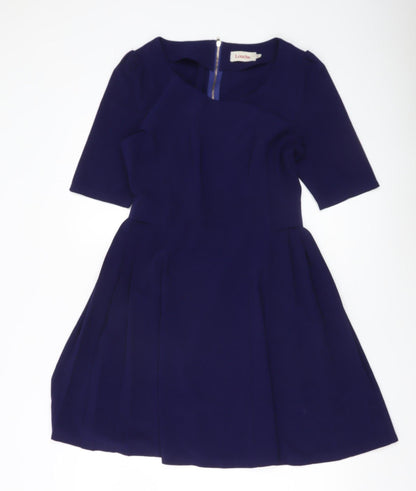 Louche Women Blue Fit & Flare Knee Length Dress Size 12