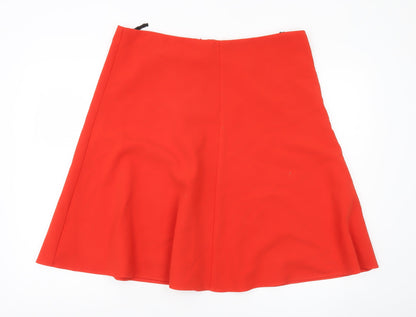 Marks and Spencer Women Red A-Line Skirt Size 16 Knee Length Lined