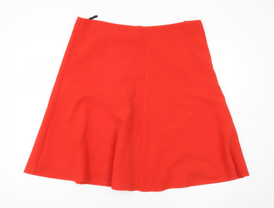 Marks and Spencer Women Red A-Line Skirt Size 16 Knee Length Lined