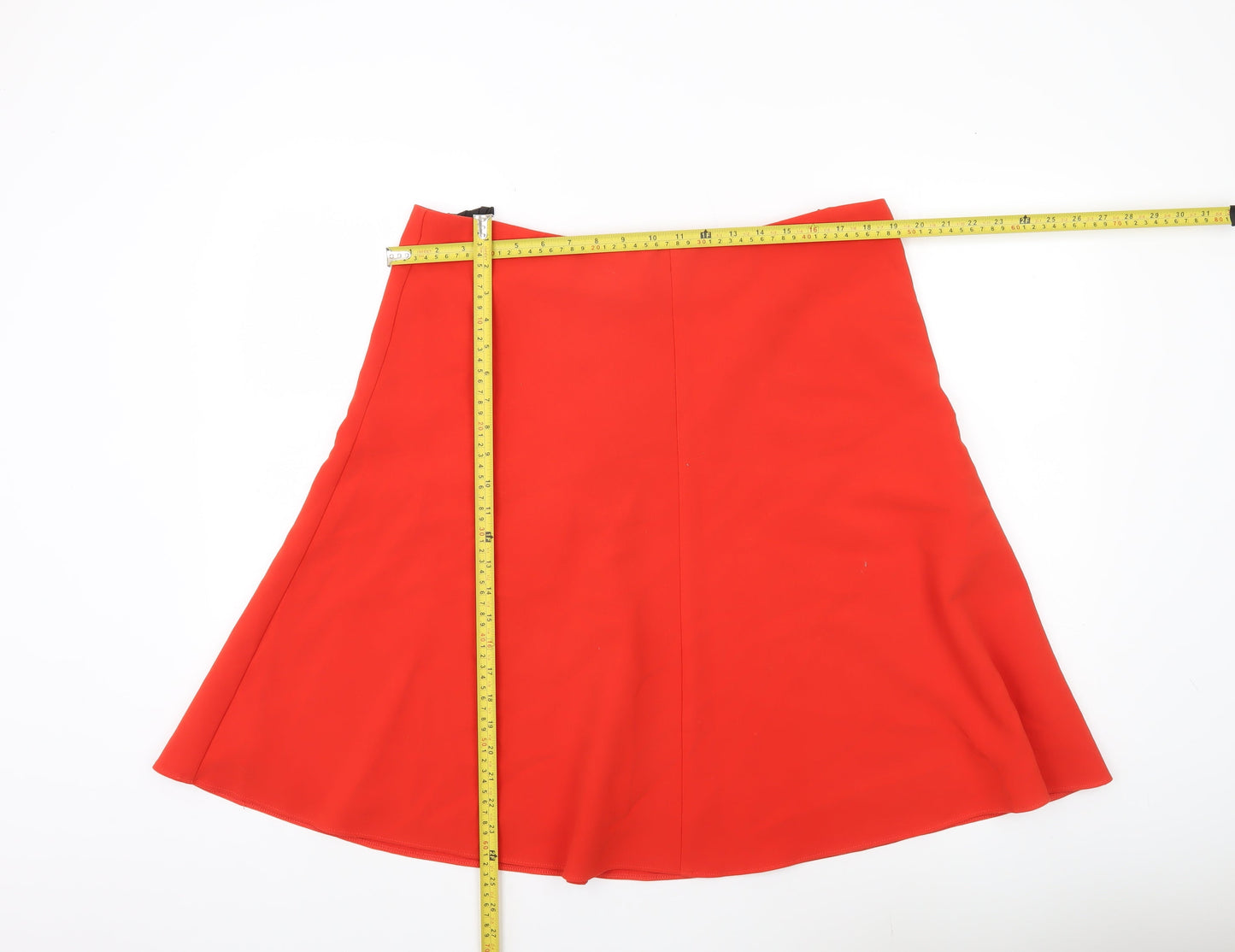Marks and Spencer Women Red A-Line Skirt Size 16 Knee Length Lined