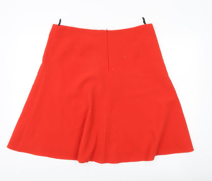 Marks and Spencer Women Red A-Line Skirt Size 16 Knee Length Lined