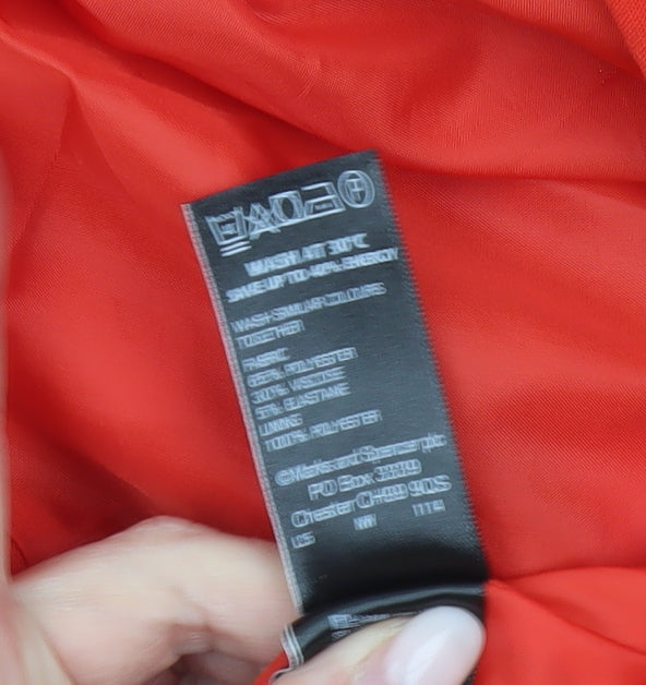 Marks and Spencer Women Red A-Line Skirt Size 16 Knee Length Lined