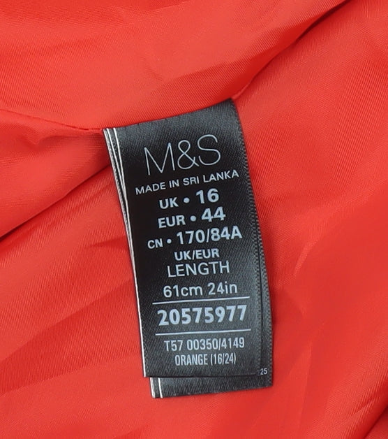 Marks and Spencer Women Red A-Line Skirt Size 16 Knee Length Lined