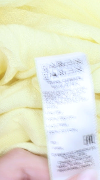 Marks and Spencer Womens Yellow Blouse Size 10 Tunic Puff Sleeve