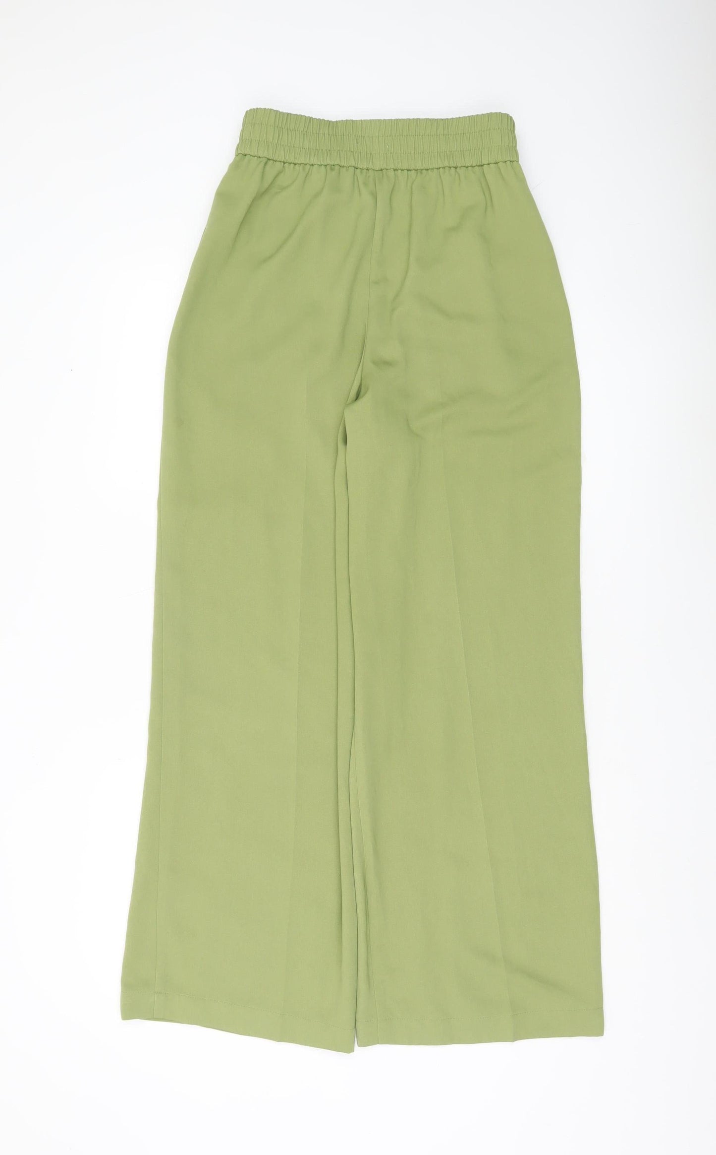 Topshop Womens Green Wide-Leg Casual Trousers Size 8