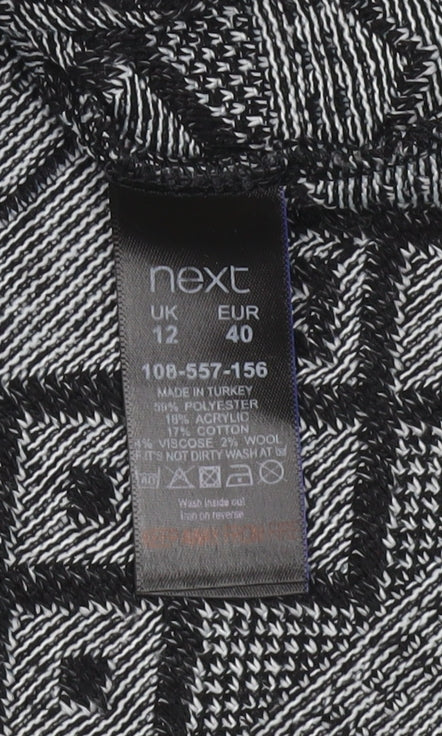 Womens UK Size 12 NEXT Black Tunic Blouse
