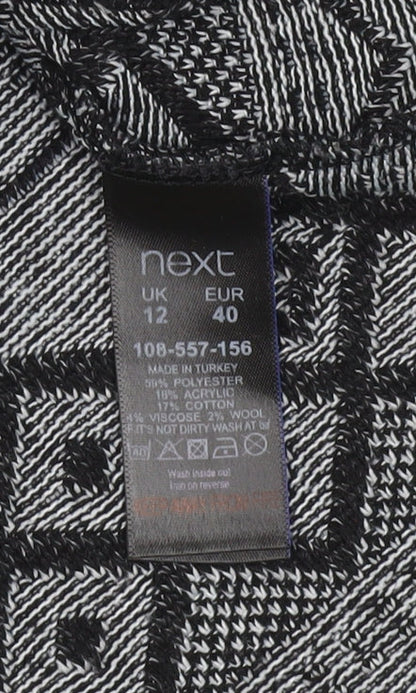 Womens UK Size 12 NEXT Black Tunic Blouse