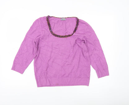 Womens UK Size 16 Marks and Spencer Purple Pullover Jumper