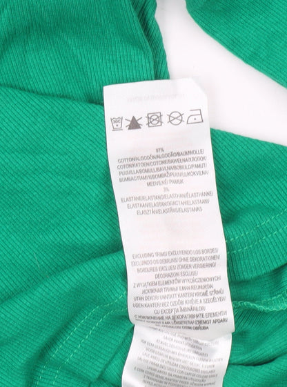 Womens UK Size S Brave Soul Green Cropped T-Shirt