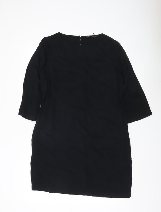 Marks and Spencer Womens Black Size 12 Shift Dress 3/4 Sleeve