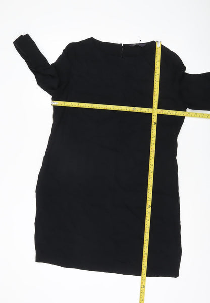 Marks and Spencer Womens Black Size 12 Shift Dress 3/4 Sleeve