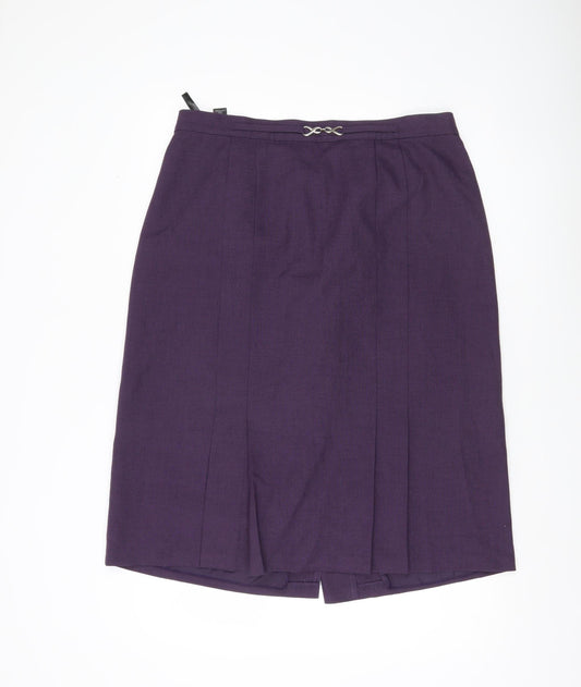 BHS Women’s Purple Size 20 Pencil Skirt Lined Workwear Knee Length