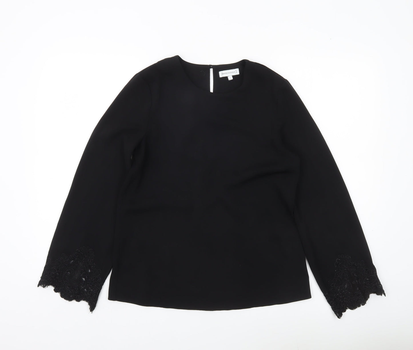 Womens UK Size 6 Warehouse Black Tunic Blouse