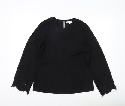 Womens UK Size 6 Warehouse Black Tunic Blouse