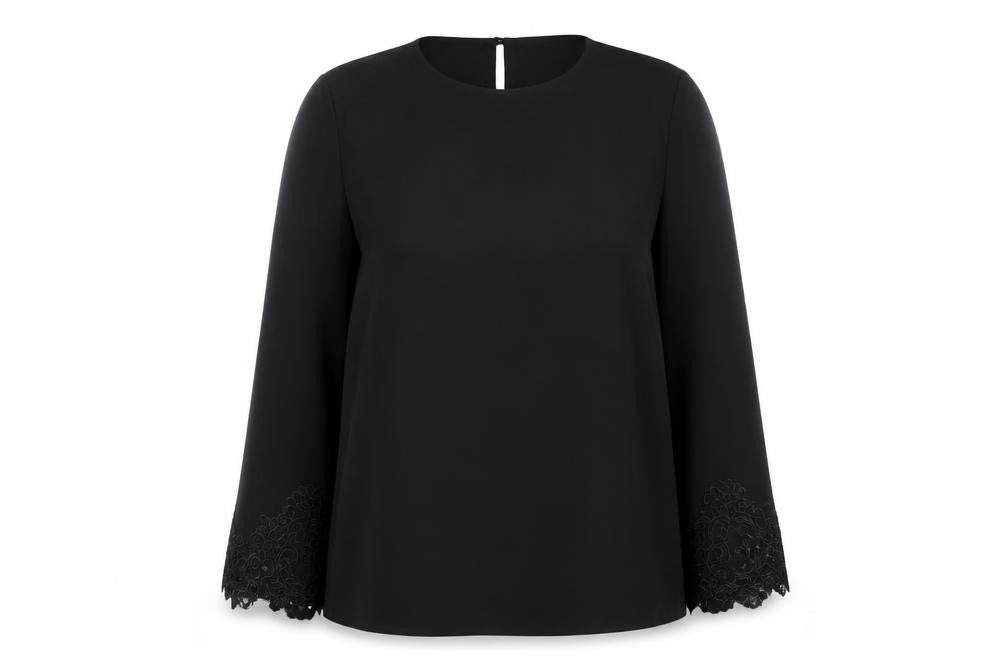 Womens UK Size 6 Warehouse Black Tunic Blouse
