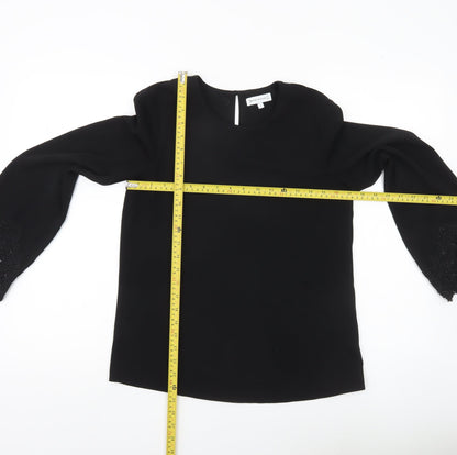Womens UK Size 6 Warehouse Black Tunic Blouse